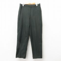 W33★古着 ミリタリー パンツ メンズ 90年代 90s USA製 濃緑 グリーン 25feb12 中古 ボトムス ロング