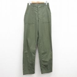 W29★古着 ミリタリー ベイカー パンツ メンズ 緑 グリーン 25feb21 中古 ボトムス ロング