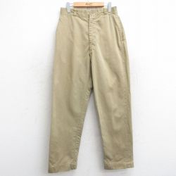 W30★古着 ビンテージ ミリタリー チノ パンツ チノパン メンズ 60年代 60s コットン ベージュ カーキ 25feb22 中古 ボトムス ロング