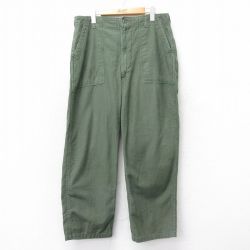 W37★古着 ビンテージ ミリタリー ベイカー パンツ メンズ 60年代 60s USA製 緑 グリーン 【spe】 25apr01 中古 ボトムス ロング