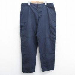 W41★古着 CAMCO ミリタリー カーゴ パンツ メンズ 90年代 90s リップストップ 大きいサイズ USA製 紺 ネイビー 25may09 中古 ボトムス ロング
