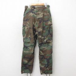 【20%OFF】W30★古着 ミリタリー カーゴ パンツ メンズ 90年代 90s コンバット ウッドランドカモ USA製 緑 グリーン 迷彩 25jun02 中古 ボトムス ロング