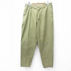 W31★古着 ミリタリー パンツ メンズ 80年代 80s ルーマニア軍 緑系 グリーン 25aug01 中古 ボトムス ロング