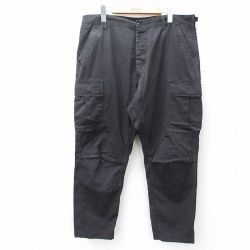 【20%OFF】W37★古着 ロスコ ミリタリー カーゴ パンツ メンズ 黒 ブラック 25aug01 中古 ボトムス ロング