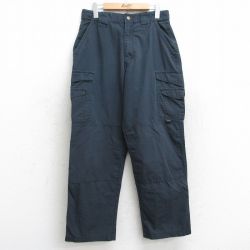 W29★古着 ミリタリー カーゴ パンツ メンズ リップストップ 紺 ネイビー 25aug08 中古 ボトムス ロング