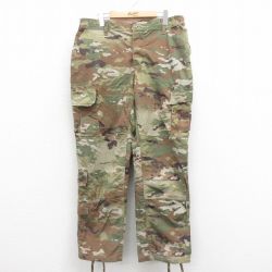 W35★古着 ミリタリー カーゴ パンツ メンズ コンバット リップストップ マルチカムカモ USA製 緑 グリーン 迷彩 25sep25 中古 ボトムス ロング