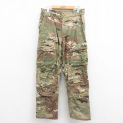 W32★古着 ミリタリー カーゴ パンツ メンズ コンバット マルチカムカモ USA製 緑 グリーン 迷彩 25sep25 中古 ボトムス ロング