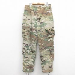 W35★古着 ミリタリー カーゴ パンツ メンズ コンバット リップストップ マルチカムカモ USA製 緑 グリーン 迷彩 25sep25 中古 ボトムス ロング