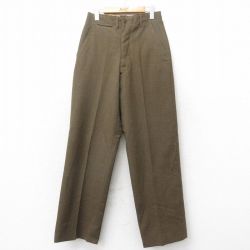 W28★古着 ビンテージ ミリタリー フィールド パンツ メンズ 50年代 50s ウール USA製 濃緑【spe】 25nov15