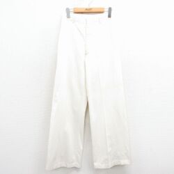 W29★古着 ビンテージ ミリタリー パンツ メンズ 70年代 70s フレア USA製 白【spe】 25dec15