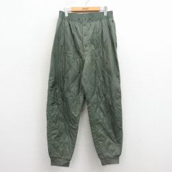 W33★古着 ミリタリー キルティング パンツ メンズ CWU-9/P USAF 緑系 26jan20
