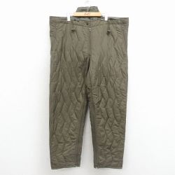 W39★古着 ミリタリー キルティング パンツ メンズ 90年代 90s 緑 26jan20