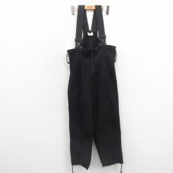W33★古着 ミリタリー フリース パンツ メンズ 00年代 00s ポーラテック サスペンダー付き USA製 黒【spe】 26jan20