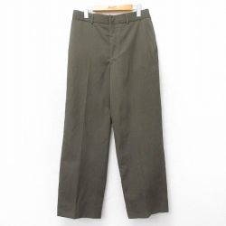 W31★古着 ミリタリー パンツ メンズ 00年代 00s ウール USA製 緑 26feb04
