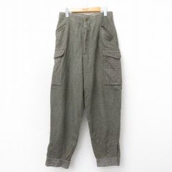 W30★古着 ビンテージ ミリタリー カーゴ パンツ メンズ 40年代 40s スウェーデン軍 M-39 ウール グレー 霜降り【spe】 26feb04