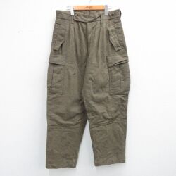 ドイツ軍 60s ミリタリーカーゴパンツ 霜降り グリーン W33 | 古着