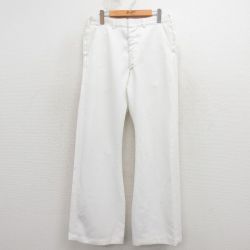 W32★古着 ミリタリー パンツ メンズ 80年代 80s フレア USA製 白 26mar30