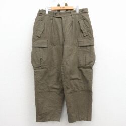 W34★古着 ビンテージ ミリタリー パンツ メンズ 60年代 60s ドイツ軍 濃緑 26apr09