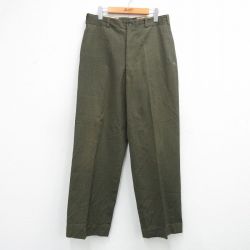 W32★古着 ビンテージ ミリタリー パンツ メンズ 50年代 50s USMC ウール USA製 緑 26apr21