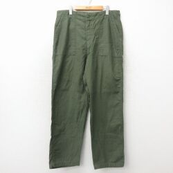 W38★古着 ビンテージ ミリタリー ベイカー パンツ メンズ 60年代 60s コットン USA製 緑【spe】 26apr24