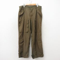 W36★古着 ミリタリー ブッシュ パンツ メンズ 80年代 80s 緑 26apr24