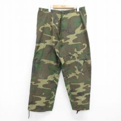 W36★古着 ミリタリー ナイロン オーバー パンツ メンズ 80年代 80s ウッドランドカモ ゴアテックス タロン 緑 迷彩【spe】 26may14