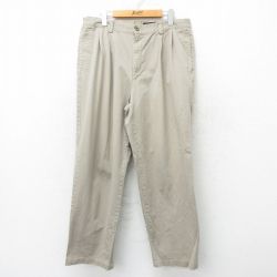 【50%OFF】W34★古着 エディーバウアー チノ パンツ チノパン メンズ 00年代 00s コットン ベージュ カーキ 24jun20 中古 ボトムス ロング