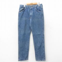 【50%OFF】W34★古着 ラングラー Wrangler ジーンズ メンズ 90年代 90s コットン USA製 紺 ネイビー デニム 24jul02 中古 ボトムス ジーパン Gパン ロング パンツ