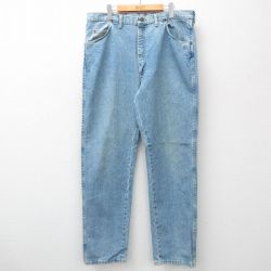 【50%OFF】W39★古着 ラングラー Wrangler ジーンズ メンズ 90年代 90s 大きいサイズ コットン USA製 紺 ネイビー デニム 24jul08 中古 ボトムス ジーパン Gパン ロング パンツ