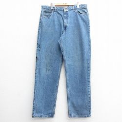 【50%OFF】W38★古着 ジーンズ メンズ 90年代 90s コットン USA製 紺 ネイビー デニム 24aug03 中古 ボトムス ジーパン Gパン ロング パンツ