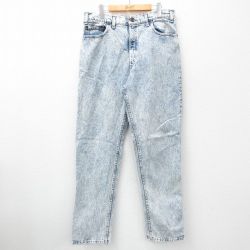 W36★古着 リーバイス Levis 540 ジーンズ メンズ 90年代 90s ケミカルウォッシュ コットン USA製 紺 ネイビー デニム 【spe】 24sep10 中古 ボトムス ジーパン Gパン ロング パンツ
