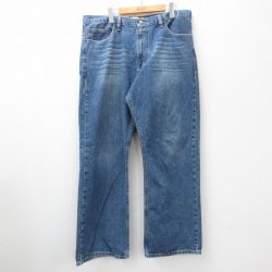 【50%OFF】W38★古着 エクスプレス ジーンズ メンズ ヒゲ コットン 紺 ネイビー デニム 24sep17 中古 ボトムス ジーパン Gパン ロング パンツ