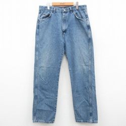 W36★古着 ラングラー Wrangler ジーンズ メンズ 00年代 00s 紺 ネイビー デニム 24sep19 中古 ボトムス ジーパン Gパン ロング パンツ