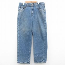 【30%OFF】W36★古着 エルエルビーン LLBEAN ジーンズ メンズ 00年代 00s 紺 ネイビー デニム 内側フランネル 24sep26 中古 ボトムス ジーパン Gパン ロング パンツ