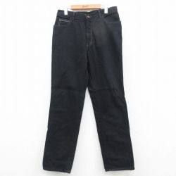 W33★古着 ジーンズ メンズ 黒 ブラック デニム 24nov01 中古 ボトムス ジーパン Gパン ロング パンツ