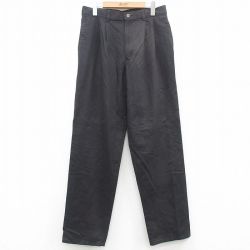 W32★古着 パンツ メンズ 90年代 90s USA製 タロン 黒 ブラック 24nov01 中古 ボトムス ロング