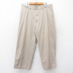 W35★古着 ラルフローレン Ralph Lauren ブランド チノ パンツ チノパン メンズ 90年代 90s ワンポイントロゴ コットン ベージュ カーキ 24nov06 中古 ボトムス ロング