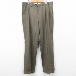 W38★古着 スラックス パンツ メンズ 80年代 80s ウール USA製 緑系他 グリーン 24nov06 中古 ボトムス ロング