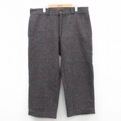 W39★古着 ジョンソン JOHNSON スラックス パンツ メンズ 80年代 80s 大きいサイズ ウール 濃グレー他 24nov07 中古 ボトムス ロング