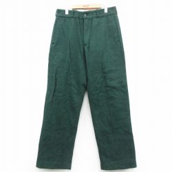 W35★古着 ジョンソン JOHNSON パンツ メンズ 80年代 80s ウール USA製 緑 グリーン 24nov07 中古 ボトムス ロング