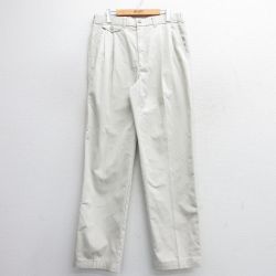 【50%OFF】W33★古着 HAGGAR パンツ メンズ 00年代 00s コットン 薄ベージュ カーキ 24nov07 中古 ボトムス ロング