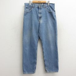 W35★古着 オールドネイビー ジーンズ メンズ 00年代 00s コットン 紺　デニム ネイビー 24nov07 中古 ボトムス ジーパン Gパン ロング パンツ