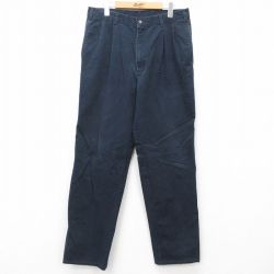 W34★古着 ドッカーズ チノ パンツ チノパン メンズ 90年代 90s コットン USA製 濃紺 ネイビー 24nov08 中古 ボトムス ロング