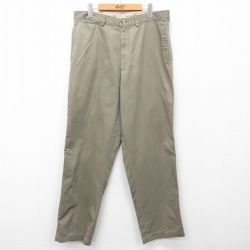 W36★古着 パンツ メンズ コットン ベージュ カーキ 24nov08 中古 ボトムス ロング