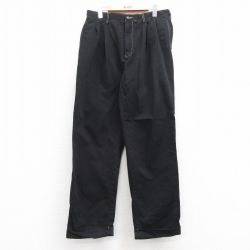 W33★古着 ラルフローレン Ralph Lauren ブランド チノ パンツ チノパン メンズ 90年代 90s HAMMOND コットン 黒 ブラック 【spe】 24nov08 中古 ボトムス ロング