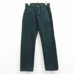 【20%OFF】W31★古着 ラスラー ジーンズ メンズ コットン 緑 グリーン デニム 24nov08 中古 ボトムス ジーパン Gパン ロング パンツ