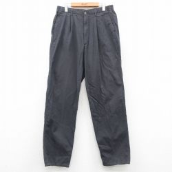 W34★古着 ドッカーズ パンツ メンズ 90年代 90s ダック地 コットン 濃グレー 24nov11 中古 ボトムス ロング