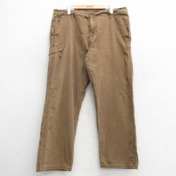 W38★古着 パンツ メンズ ダック地 茶 ブラウン 24nov13 中古 ボトムス ロング
