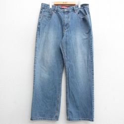 W36★古着 ユニオンベイ ジーンズ メンズ コットン 紺 ネイビー デニム 24nov16 中古 ボトムス ジーパン Gパン ロング パンツ