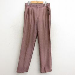 W32★古着 スラックス パンツ メンズ 80年代 80s USA製 エンジ系 24nov22 中古 ボトムス ロング